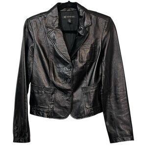 Quality Black Leather Jacket Blazer